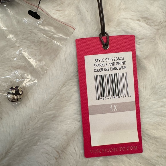 NWT Vince Camuto Sparkle Shine Dark Wine and Gold Metallic Plus Size 1X Holiday - Picture 9 of 9